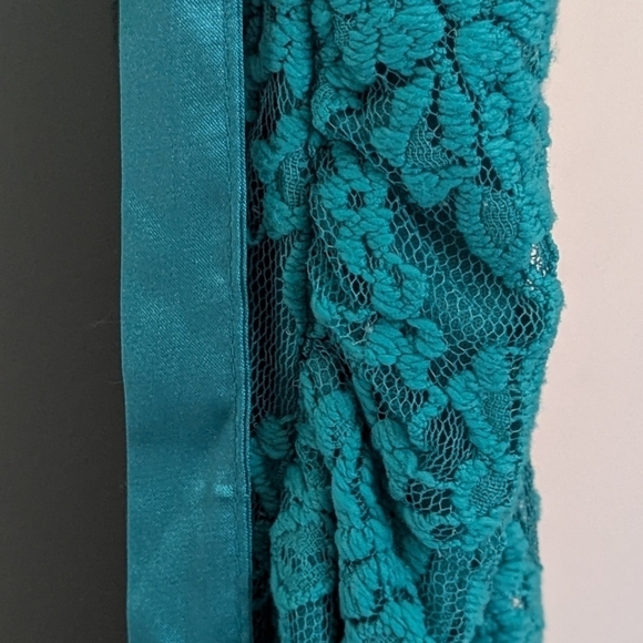 Women's lacey maternity cocktail dress in color teal - Picture 3 of 5